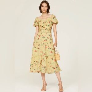Paloma Blue - Evie Midi Dress - Yellow Floral - Size Large